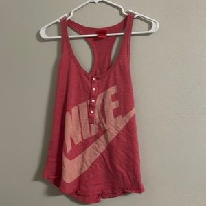 Nike pink relaxed fit racer back tank top size small